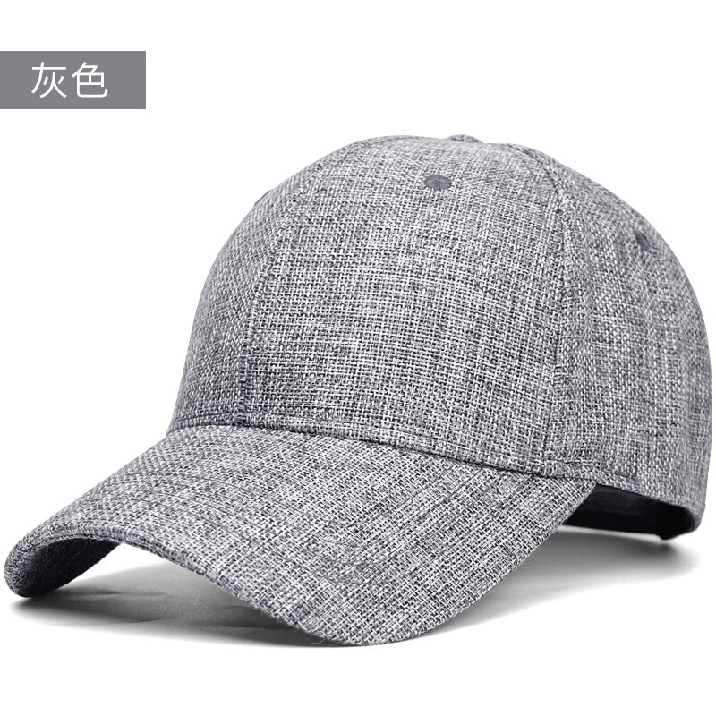 Cappelli da baseball in lino sintetico profondo di grandi dimensioni uomo estate all&#39;aperto berretto da sole fresco uomo cappellini snapback sportivi di grandi dimensioni 55-60cm 60-66cm: gray / 60-66cm