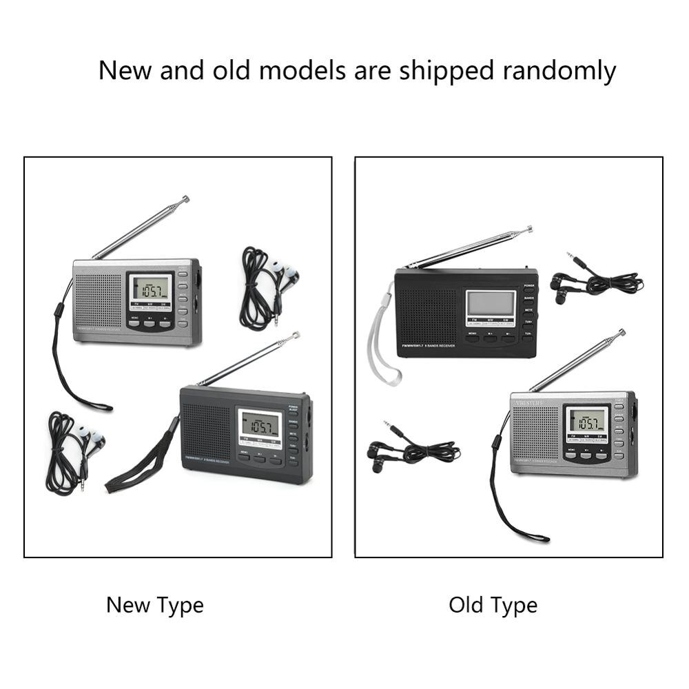Mini Radios portátiles FM/MW/SW receptor con alarma Digital Reloj FM receptor de Radio