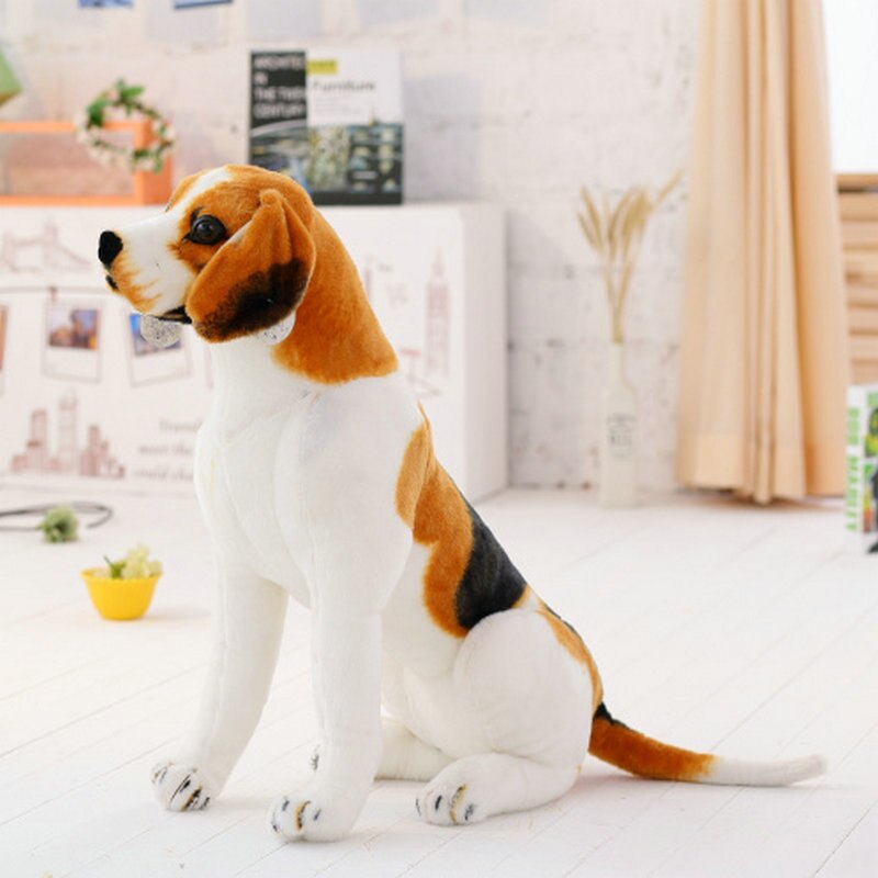 Juguete de perro Beagle de tamaño grande gigante realista de peluche de perro juguetes de peluche para la decoración del hogar de los niños mascota de la de la tienda de mascotas: About 30cm / stand