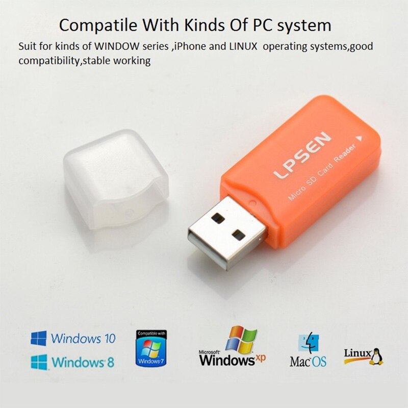 Sipolar Mini USB 2.0 Memory Card Reader For Micro SD Card TF Card Adapter Plug and Play For Tablet PC