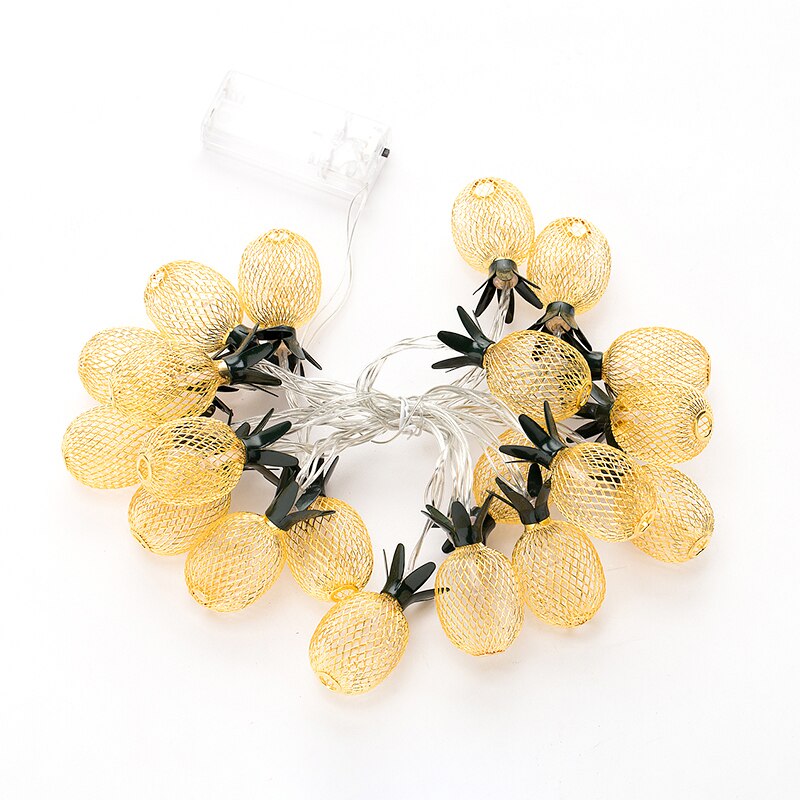 Led kärlek hjärta bröllopssnöre ljus jul led fairy citron diamant ananas hus batteri ljus inomhus fest trädgård girlander: Ananas / 3m 20 lysdioder