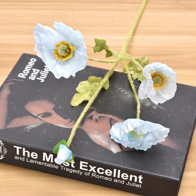 60cm Spring Poppy Artificial Flowers DIY Wedding Christmas Party Home Decoration Silk Flower Wall Materials: 05
