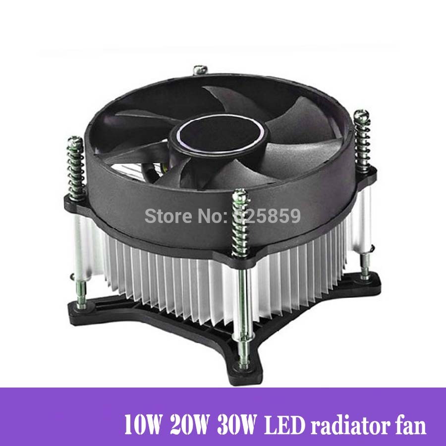 1 stks/partij 10 w 20 w 30 w High Power LED Cooling Fan Aluminium Heatsink