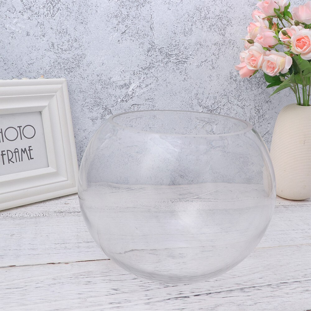 20cm Round Glass Fish Tank Globe Ecological Fish Bowl Terrarium Glass Aquariums for Home Hotel Fish Size