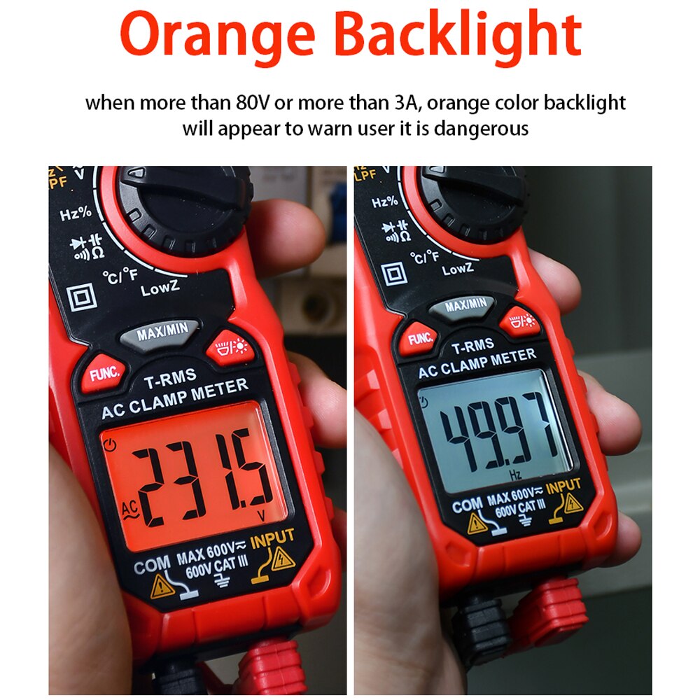 Digital Clamp Meter High Precisions AC/DC Voltage AC Current Resistance Diode Test Continuity Multimeter Voltmeter Ammeter