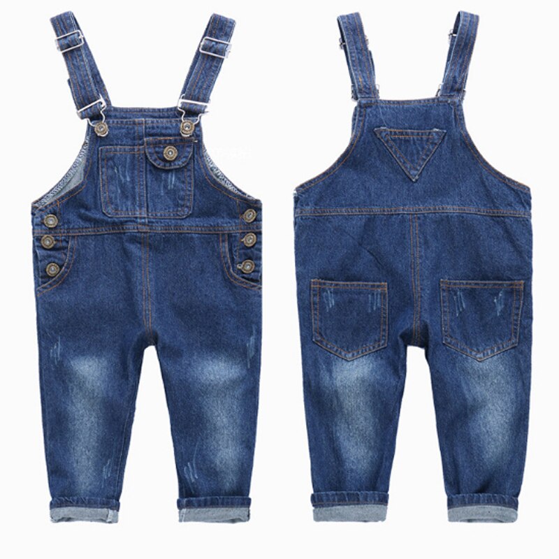 Boys Jeans Overalls Autumn Children Strap Solid Cottoon Jumpsuit Casual Kids Girls Clothing Overalls Pants 3ov003