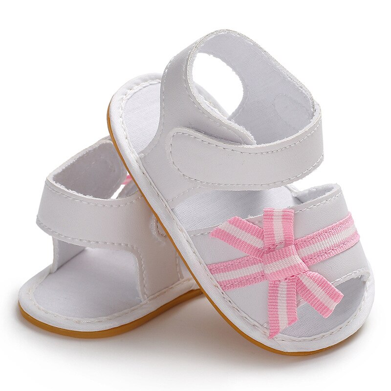 Bébé Fille blanc oddler sandales Infantile Enfant En Bas Âge mignon arc Rose Décontracté en coton Doux 0-2 ans Premiers Marcheurs D'été Chaussures de Berceau