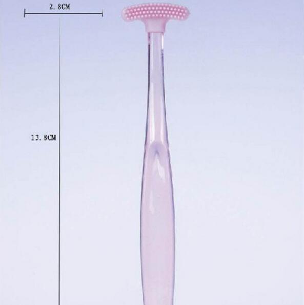 Zacht Rubber Tong Schraper Borstel Verwijderen Cleaner Tong Oppervlak Tong Coating Cleaner Tandenborstel Oral Dental Care: Roze