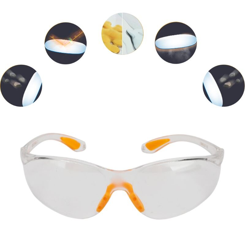Outdoor Veiligheidsbril Clear Lenzen Eye Splash Bescherming Goggles Stofdicht Anti-Wind Brillen Met Rubber Neus Oor Grips
