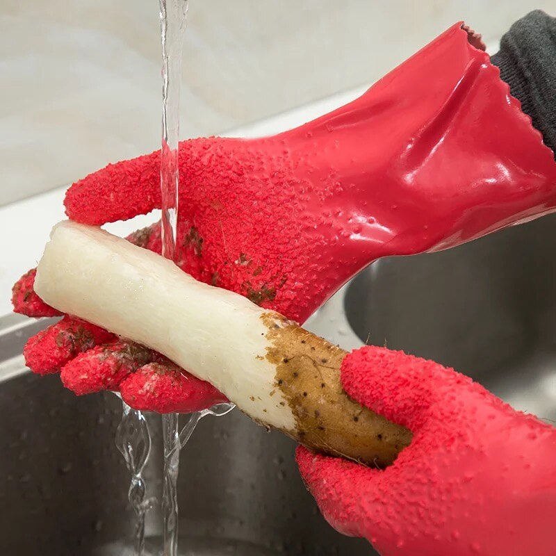 Peeled Potato Cleaning Gloves kitchen Vegetables Rub Fruit skin Scraping Fish Scales Non-slip Household Glove Kitchen Accessorie