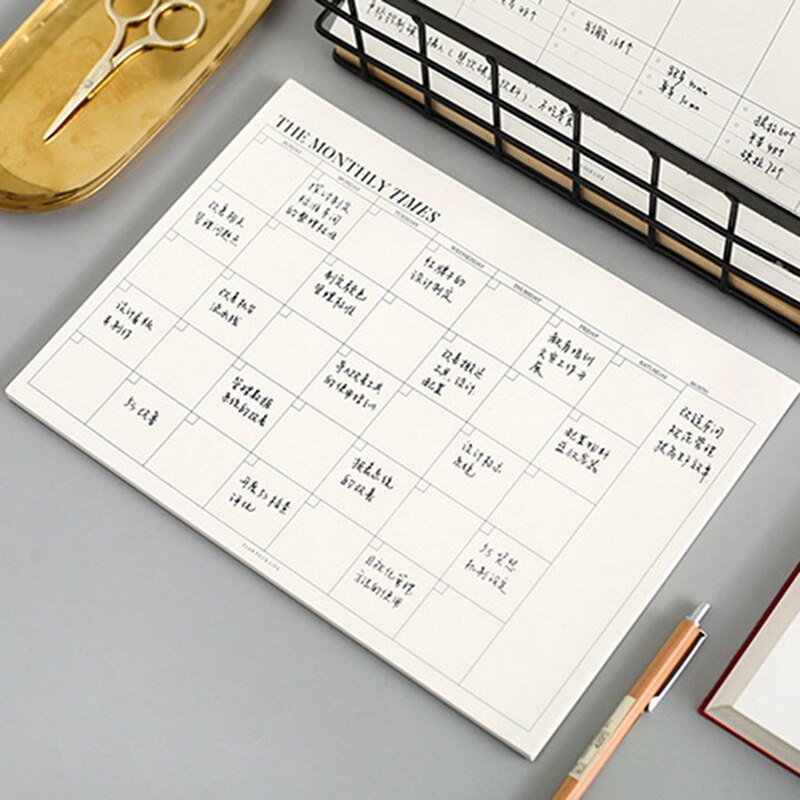 Planner Notebook Office Supplies School Stationery Monthly Weekly Planner 60 Inner Pages Day Planner Book Stationery