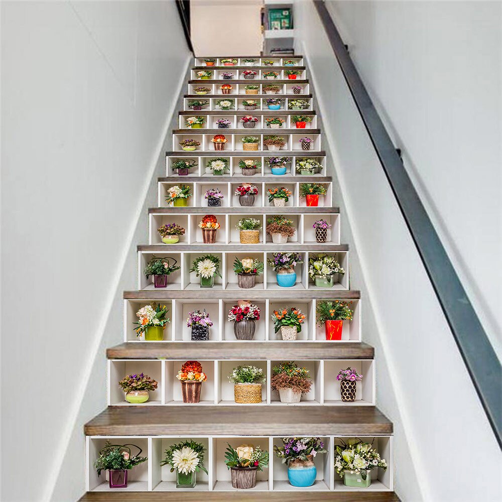 13 Teile/satz 3D Diy Treppen Aufkleber Abnehmbare Selbst Klebe Boden Schritt Treppe Poster Wasserdichte Pvc Aufkleber Hause Dekoration: Ursprünglich Titel