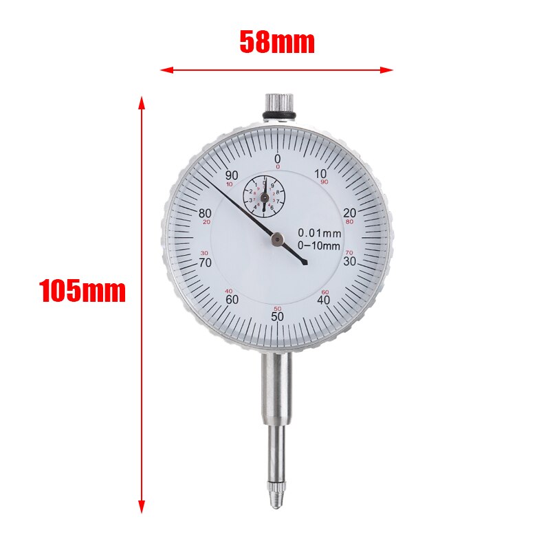 Precision 0-10mm White-face Dial Test Indicator Gauge For Shaft Runout Thrust Mayitr Measuring Tools