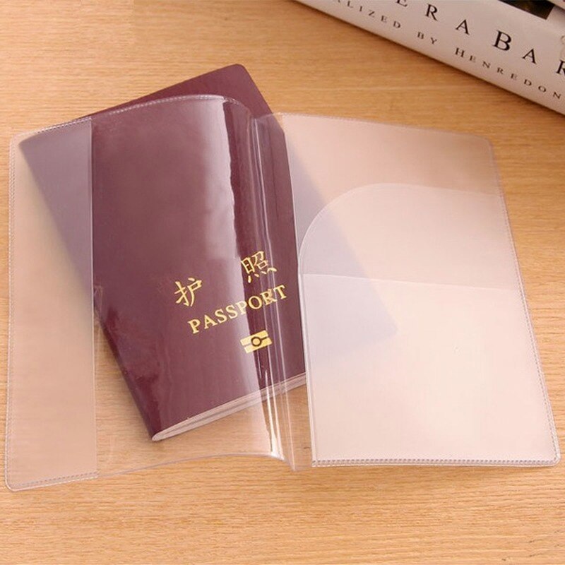 Transparent Frosted Passport Holder Travel Waterproof PVC Passport Cover ID Card Holder Wallet Business Credit Card Holder