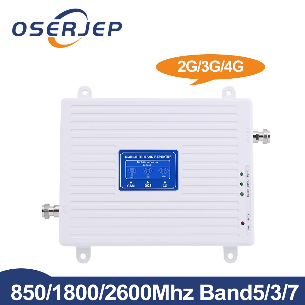 TriBand 850 900 1800 2100 2600MHz zellular Verstärker 2G 3G 4G Verstärker GSM Signal Booster telefon Signal Verstärker Für Brasilien: 850 1800 2600