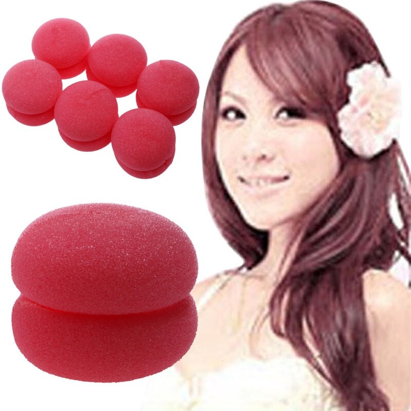 6pcs Balls Hair Rollers Curlers Bun Round DIY Soft Foam Sponge Tools