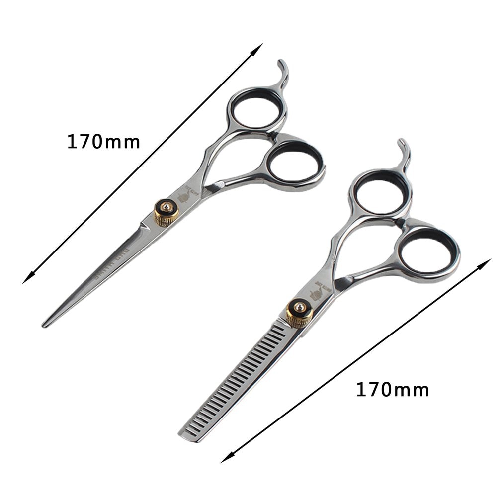 Frisørsaks sæt barber hår klipning tynd saks rustfrit stål flade tænder blade styling værktøjer