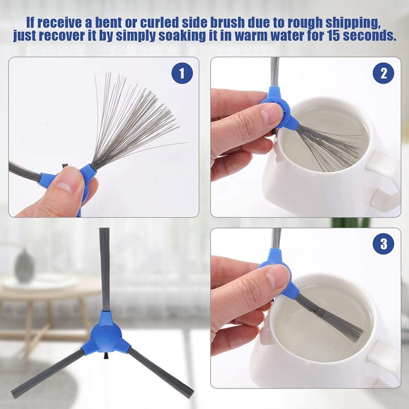 8Pcs Replacement Side Brushes for Coredy R300 R550(R500+) R650 R700 R3500, GOOVI 1600PA, Bagotte BG600, IMartine 1600PA