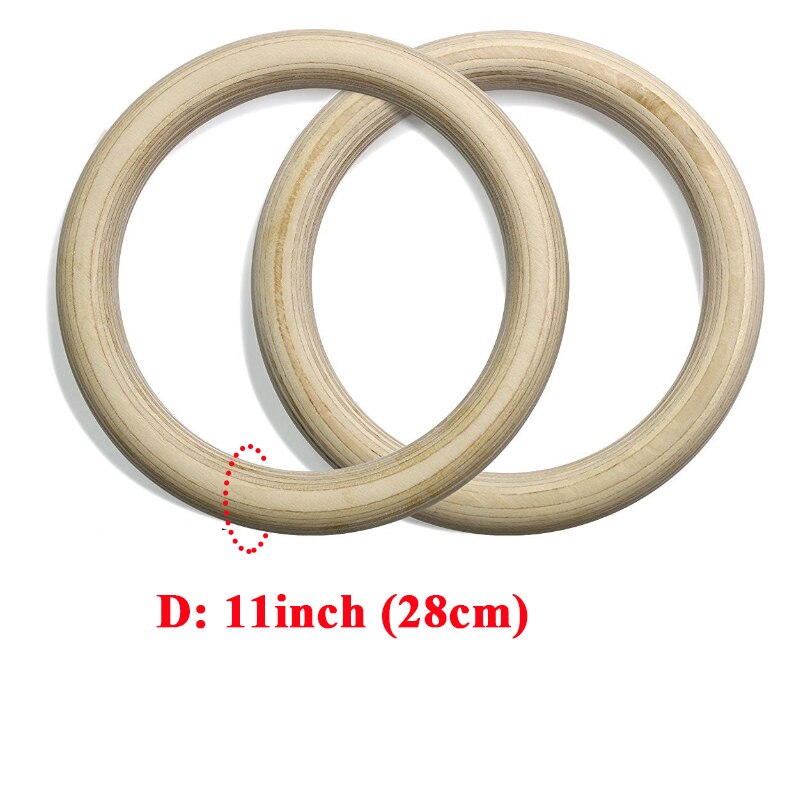Madera anillo de madera de 32Mm gimnasia Crossfit gimnasio anillo ajustable correas hebillas casa Fitness entrenamiento de fuerza equipo: Gris claro