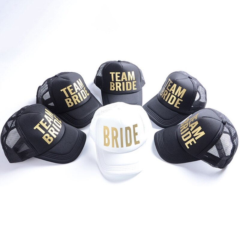 brud stamme snapback trucker mesh hatt måke bokstaver pil bryllup baseball lokk