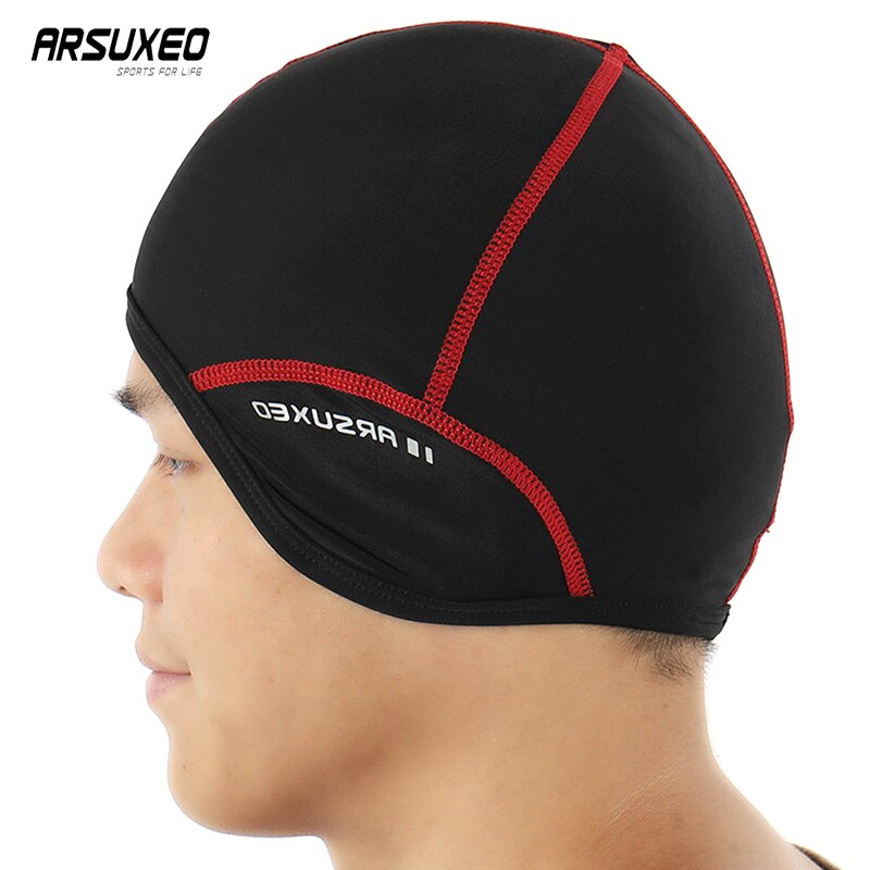 ARSUXEO Road Thermal Cycling Cap Spring Winter Bike Hat Head Cap for Men Fleece Cap Gorra Deportiva Bicycle Cap