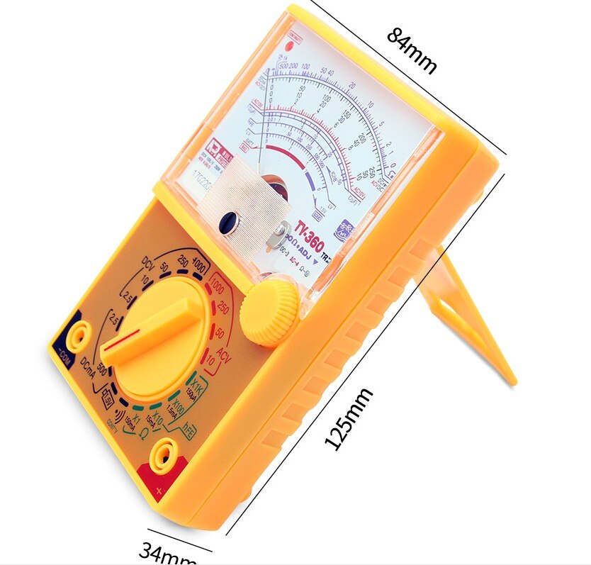 DC/AC 1000V Voltmeter 500mA Ammeter 1K Resistance Meter Analog Multimeter Tool