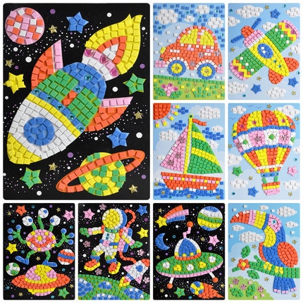 Mosaik diamant aufkleber Karikatur Einfügen papier Kindergarten 3-6 jahre alt diy kreative freundlicher handgemachte Material paket