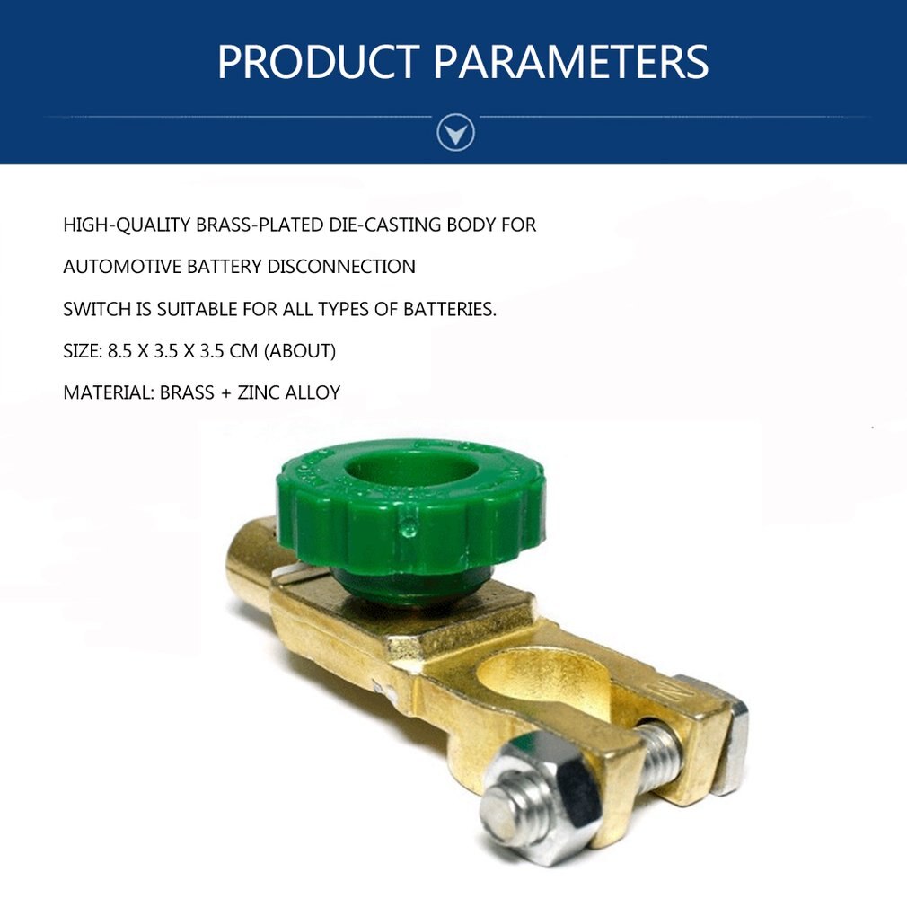 Car Automotive Top Post Battery Disconnect Switch Terminal Link for Master Kill Quick Cut-off - 11-13mm Diameter Small Knob