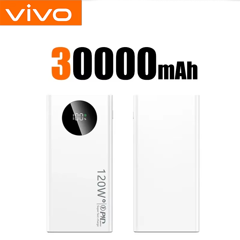 VIVO 120W Fast Charging 50000mAh CCC Certification High Capacity Power Bank Portable External Battery Charger For iPhone Xiaomi: Red