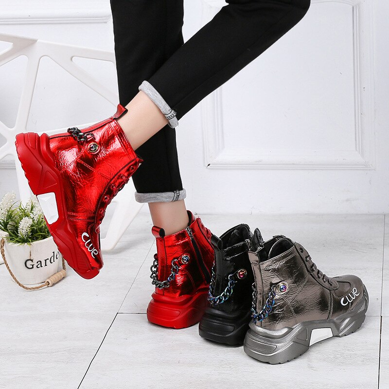 Winter Schoenen Vrouwen Mode Platform Sneakers Met Bont Dames Chunky Pluche Schoeisel Hoge Top Vrouwelijke Warme Zapatos De Mujer