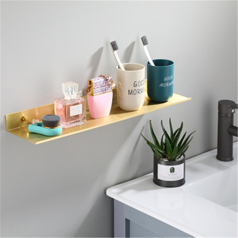 30/40/50CM Gold Bathroom Corner Shelves Bathroom Modern Gold Bathroom Shelves Kitchen Storage Rack Bathroom Shelve s