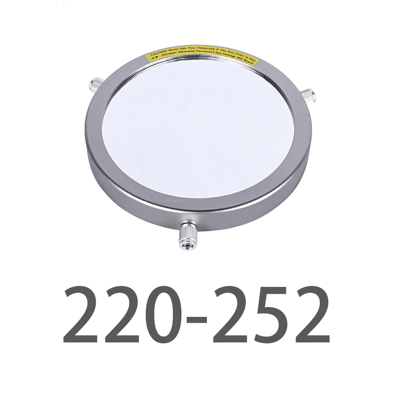 Filtro Solar de aleación de aluminio de diámetro fijo de 50mm a 225mm Membrana de película Solar lente 5,0 telescopio astronómico Bardo película Baade