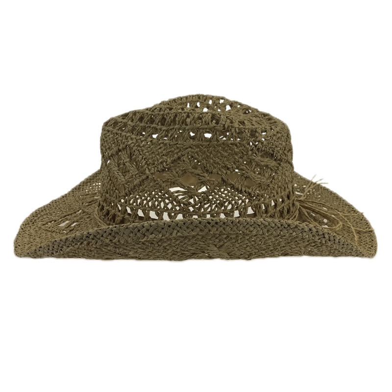 Håndlaget strå solhatt menn western cowboy sommer strandhette kvinner solid hule strå jazzhatter sombrero de paja hombres  yy17167