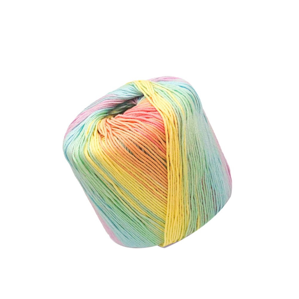 1 Roll 133M Color Segment Dyed Gradient Cotton Yarn DIY Thread Hand Crocheted Scarf Hat Shawl Line Material for Hand Knitting DI