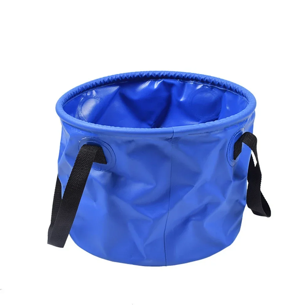 30L Reusable Storage Bucket Collapsible Bucket with Handle, Camping Water Container, Fishing, Picnic: Blue