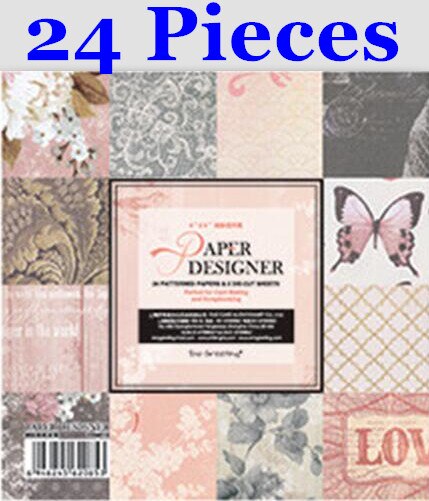 6‘’ Multi Style Scrapbooking Paper Pack Origami Art Craft DIY Photo Album Craft Scrapbook Paper Background Pad Paper Card Making: DSM019 24Pieces