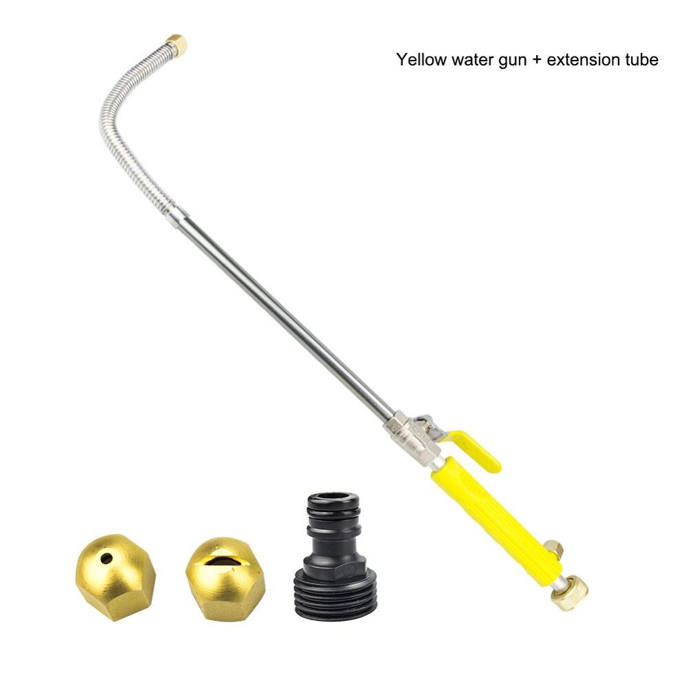 Draagbare Hoge Druk Waterstralen Metalen Jet Tuin Sprinkler Slang Spray Washer Cleaning Tools Wasstraat: YELLOW-E
