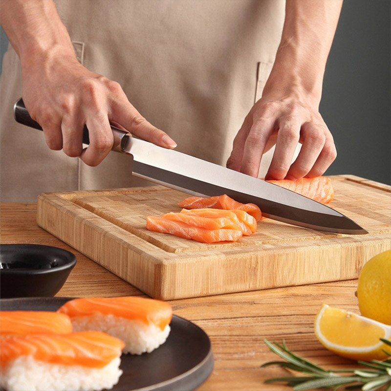 Japansk kniv sashimi kok sushi yanagiba knive 7 cr 17 440c rustfrit stål laksefiletering små køkkenknive