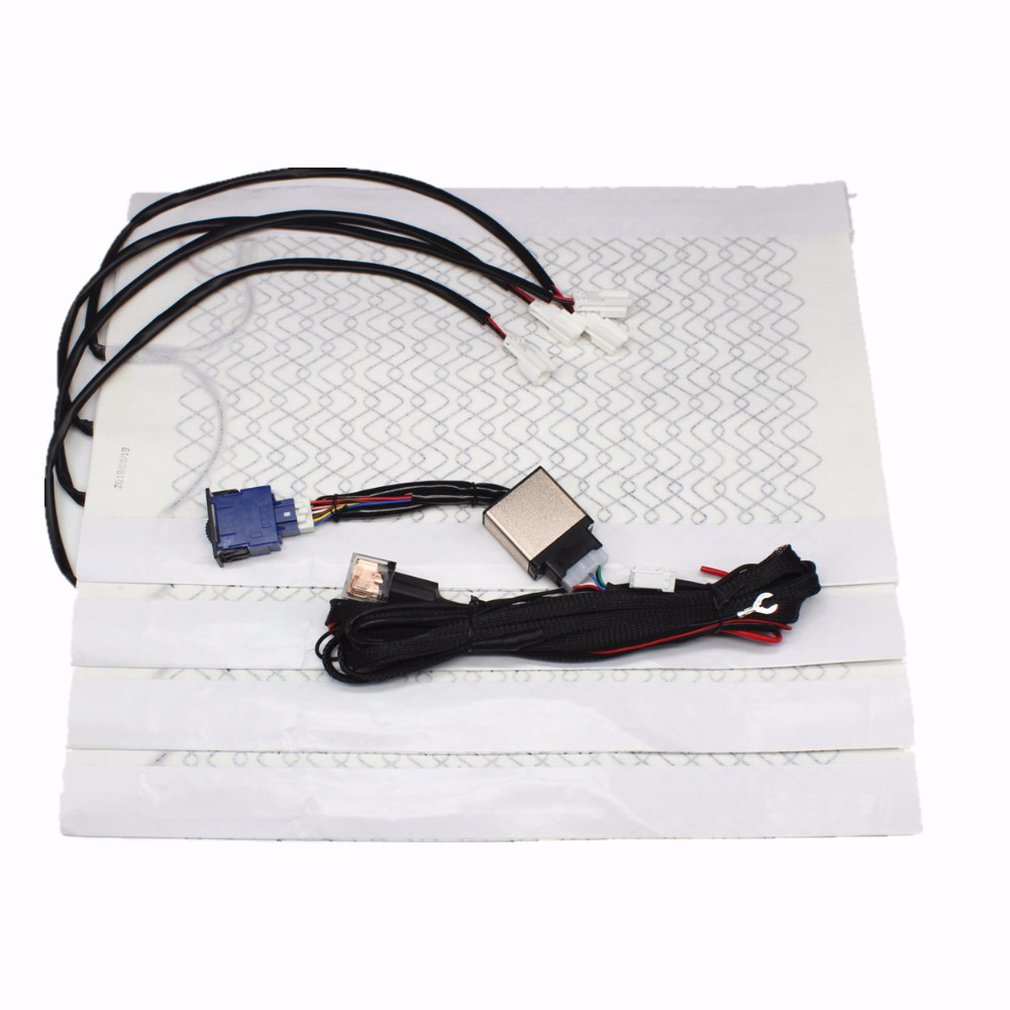 Universal Carbon Fiber Stoelverwarming Pad Auto Heater Zes-Speed Knop Dual Schakelaar Verwarmd Seat Cover
