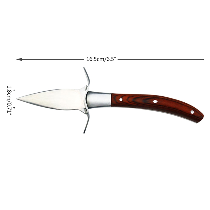 Holz Griff Auster Messer Öffner Edelstahl Jakobsmuschel Hülse Shucking Cutter mit Leder fallen Für Meeresfrüchte Öffner Werkzeuge
