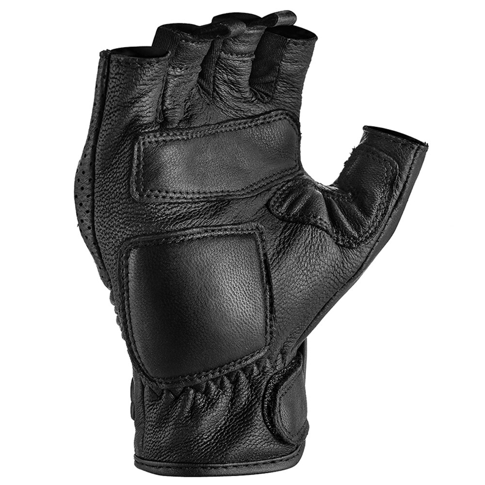 Breathable Fingerless Gloves Summer Motorcycle Gloves Sheepskin Motocross Gloves Retro Moto Motorbiker Guantes Moto