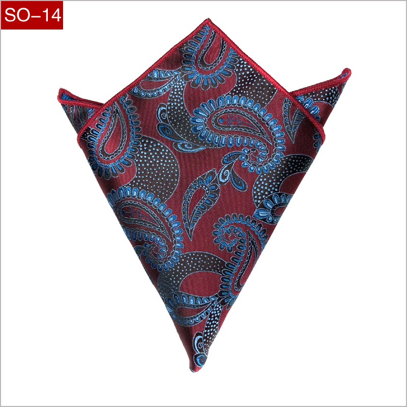 Heren zakdoek luxe jacquard stropdas voor heren paisley pochet handdoek zakdoeken 26.5cm volledige jurk accessoires: Zy-so -14