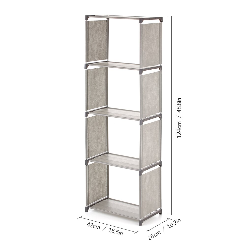 3/4 Layers Home Organizer Shelf Bookcase for Book Cloth Storage Bin Shelving Unit Organizer Cabinet Fabric Children Bookshelf