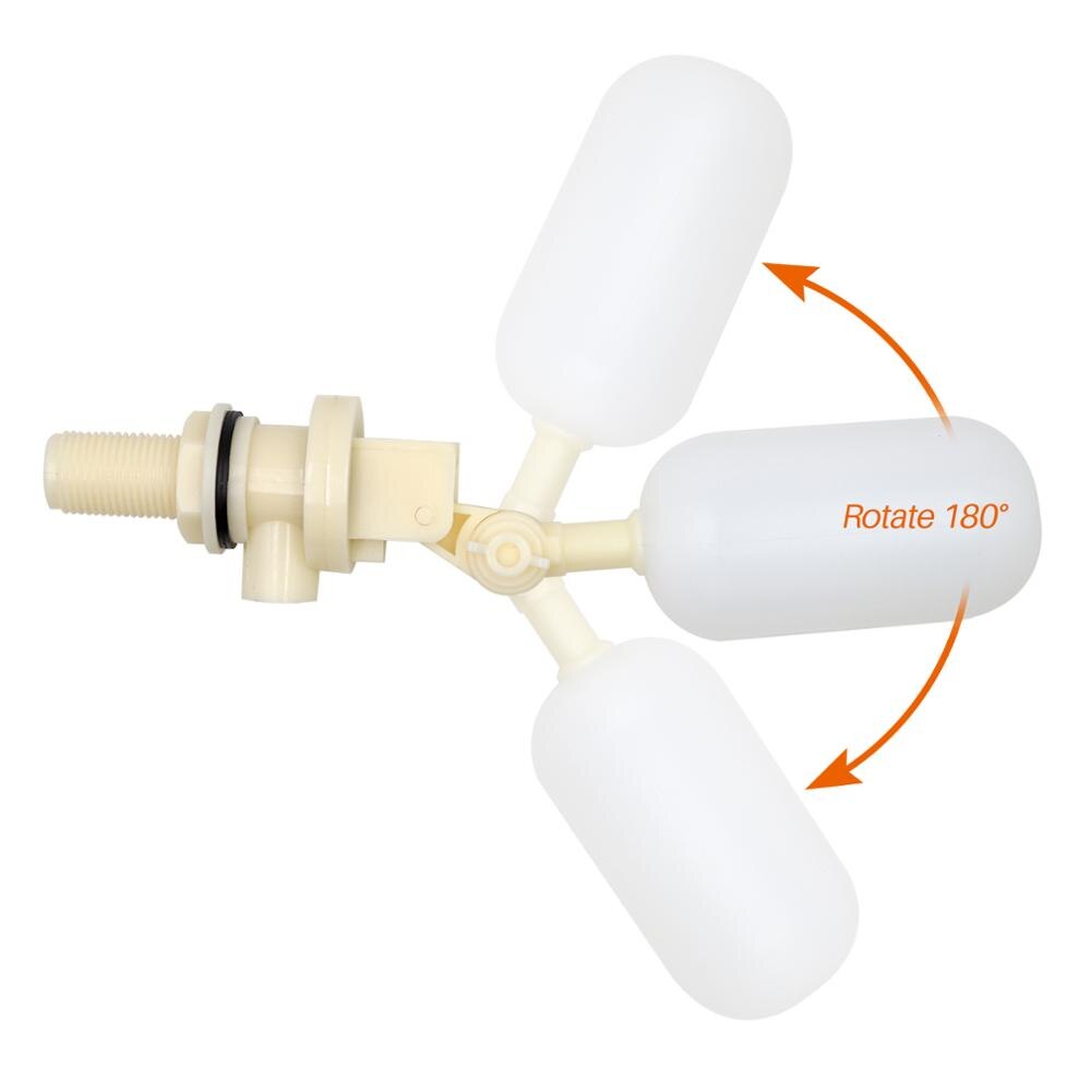 2PCS Adjustable Float Ball Valve DN15 1/2'' Inch White Plastic Water Control Switch Water Tank Inlet Auto Fill Float Ball Valve