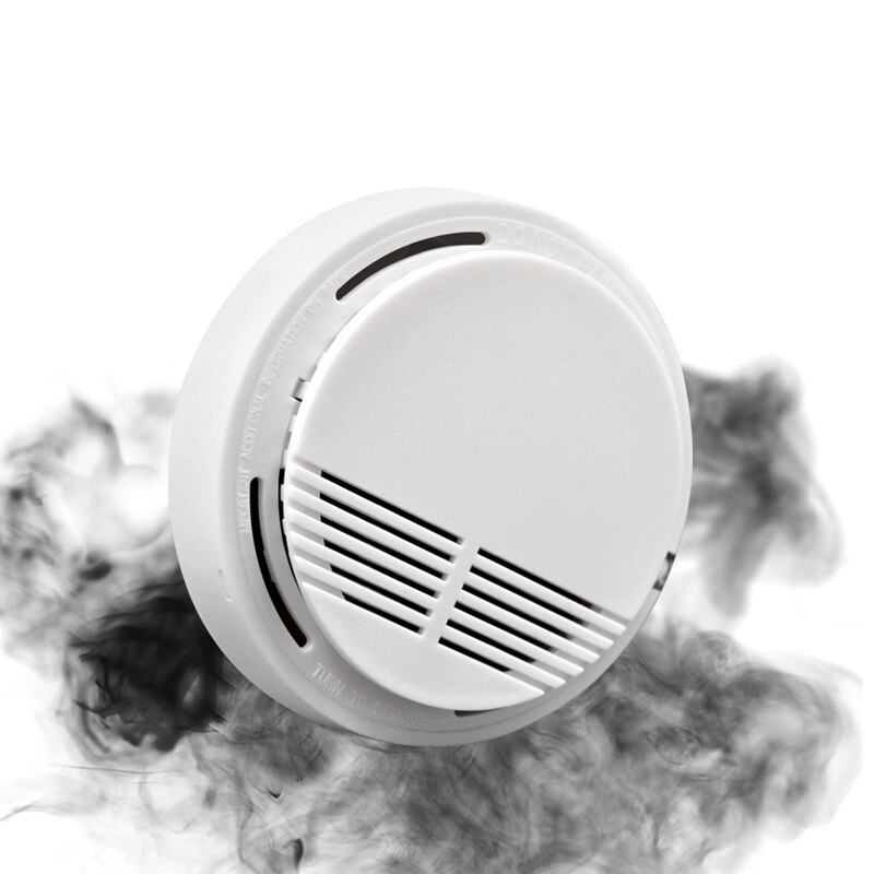9V/168 433Mhz Wireless Smoke Detector for Wifi / Pstn / Gsm Home Security System White Plastic