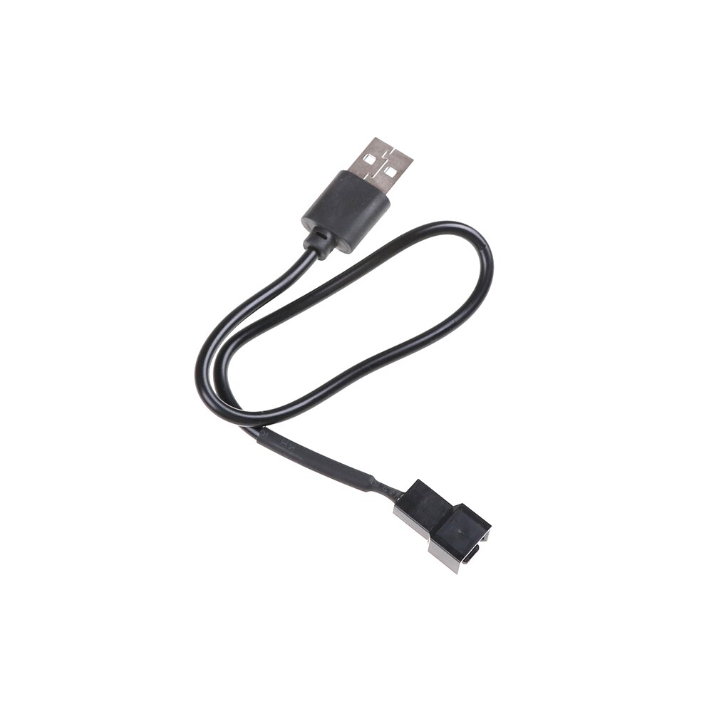 Black 32cm Adapter Cable USB 2.0 A Male To 3-Pin/4-Pin Connector Adapter Cable For 5V Computer PC Fan