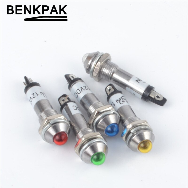 5PCS signal light 8mm pilot lamp signal light 12V 24V 220V LED indicator light