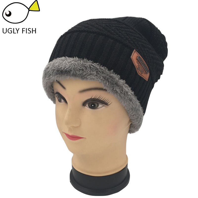 Nekwarmer wintermuts gebreide muts sjaal muts wintermutsen voor mannen gebreide muts heren muts gebreide muts skullies mutsen: Alleen zwarte dop