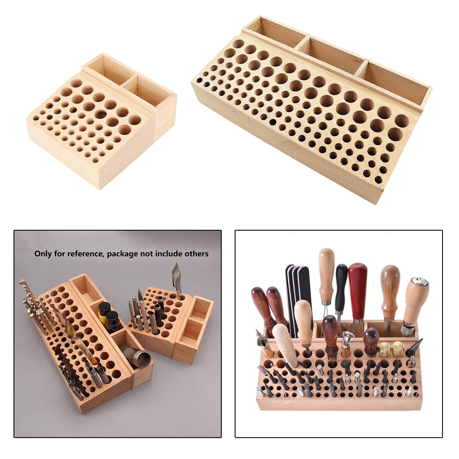 Wooden Leather Craft Tool Holder Organizer Leather Stamping Punching Tools Storage Box Shelf