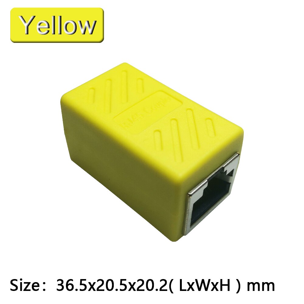 1 To 1 Ways RJ45 Ethernet LAN Network Splitter Double Adapter Ports Coupler Connector Extender Adapter Plug Connector Adapter: Yellow